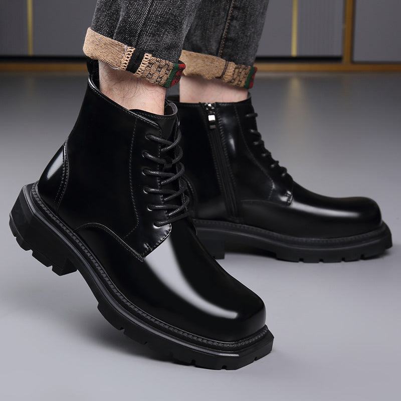 Insulated Boots With A Side Zipper Feature A Thick Sole