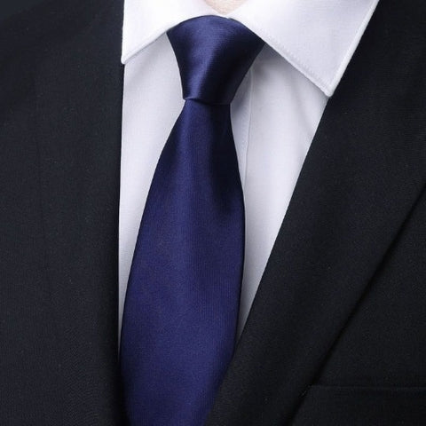 Mens Business Formal Zipper Tie With Blue Stripes