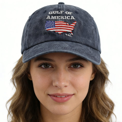 2pcs Gulf Of America Hat For Men Women, American Flag Gulf Of Mexico Hat, USA Patriotic Decorations Baseball Cap, Birthday Gifts For Dad Mom Friend Veteran