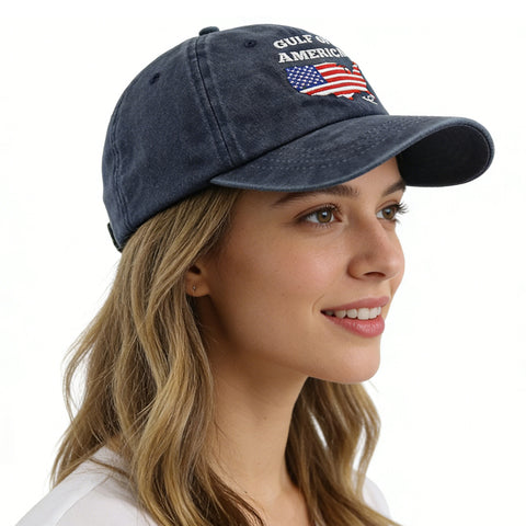 2pcs Gulf Of America Hat For Men Women, American Flag Gulf Of Mexico Hat, USA Patriotic Decorations Baseball Cap, Birthday Gifts For Dad Mom Friend Veteran