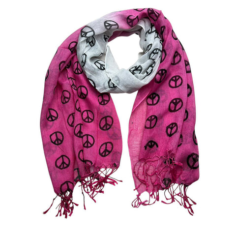 2pcs Hot Pink Semi Sheer Scarf , Delicate Drape For Warm Days,Office Appropriate Subtlety For Women Men