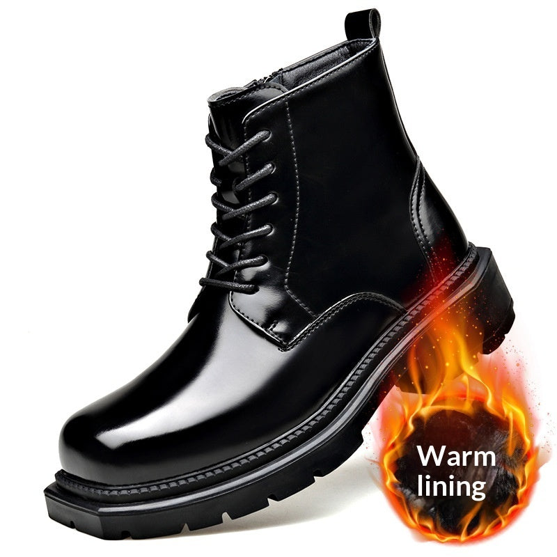 Insulated Boots With A Side Zipper Feature A Thick Sole