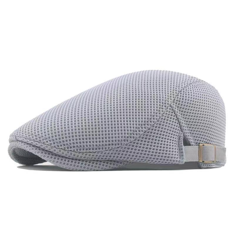 Womens Korean-style Trendy Beret Sun Hat Mens Solid-color Marching Cap